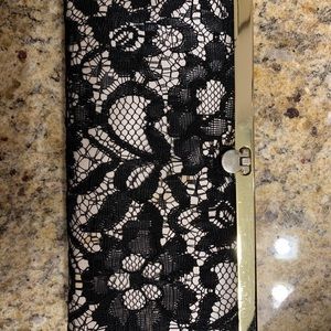 VGUC Black lace clutch